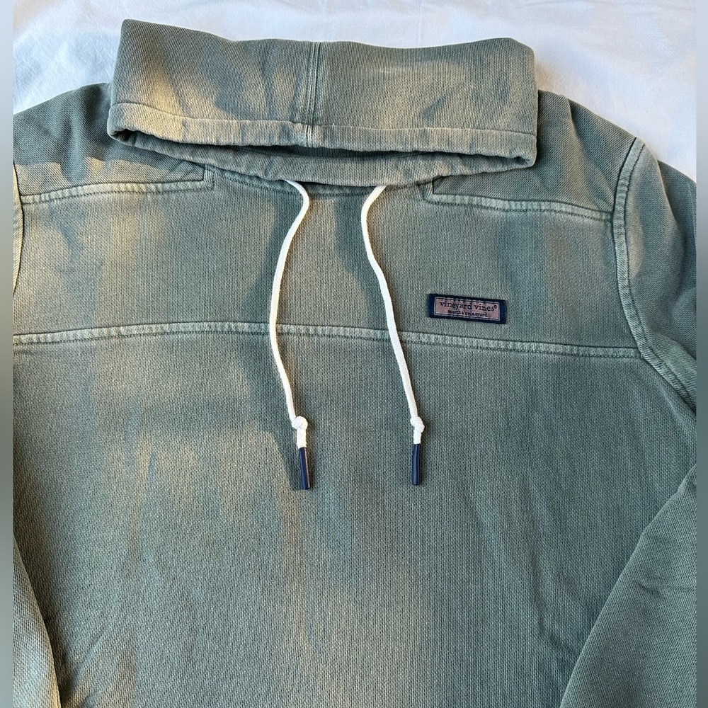 Vineyard Vines Funnel Neck Shep Shirt Olive Green Size M